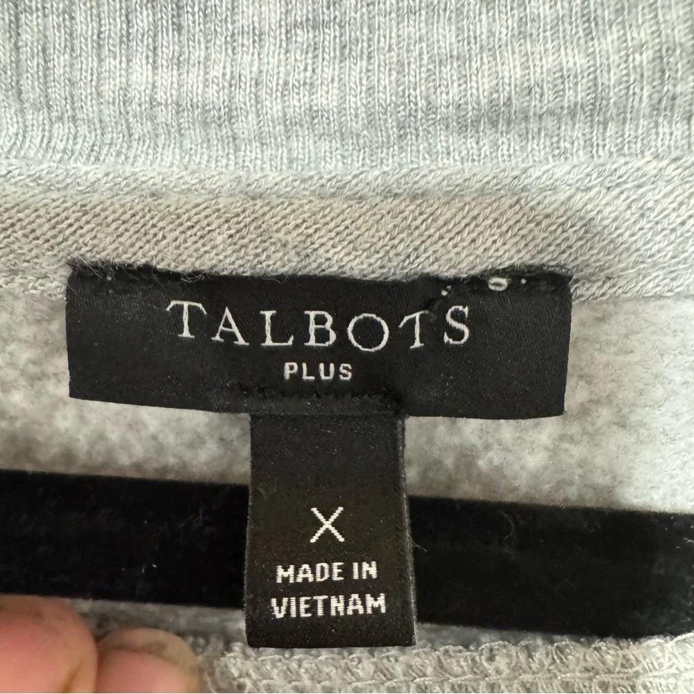 Talbots Gray Sweatshirt with Red, White & Blue Embroidery French - Picture 3 of 4